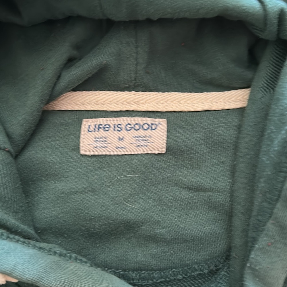 Life Is Good Green Sweatshirt Hoodie - Picture 3 of 4